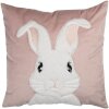 Clayre & Eef kussenhoes konijn roze wit 45x45 cm polyester landelijke stijl