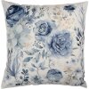 Clayre & Eef KT021.400 Kussenhoes Wit Blauw 45x45 cm Bloemmotief