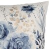 Clayre & Eef KT021.400 Kussenhoes Wit Blauw 45x45 cm Bloemmotief
