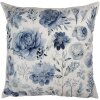 Clayre & Eef KT021.401 Kussenhoes 45x45 cm Wit Blauw Vintage Bloemen