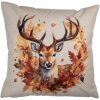 Clayre & Eef kussenhoes hertenmotief beige oranje 45x45 cm polyester