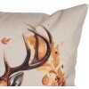 Clayre & Eef kussenhoes hertenmotief beige oranje 45x45 cm polyester