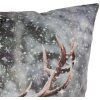 Clayre & Eef kussenhoes 45x45 cm hertenmotief grijs bruin landelijke stijl