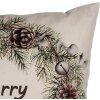 Clayre & Eef KT021.424 Kussenhoes kerstkrans beige 45x45 cm