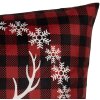 Clayre & Eef kussenhoes 45x45 cm rood wit herten motief landelijke stijl