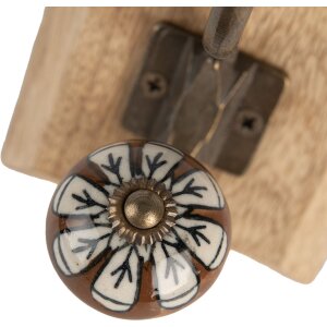 Clayre & Eef 6H2395 Wandhaak Hout Metaal Bruin 10x11x18 cm Antieke Stijl