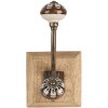 Clayre & Eef 6H2395 Wandhaak Hout Metaal Bruin 10x11x18 cm Antieke Stijl