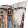 Clayre & Eef KT021.403 Kussenhoes 45x45 cm Wit Rood Groen Landelijk Kerstfeest