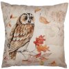 Clayre & Eef KT021.405 Kussenhoes 45x45 cm Uil Beige Bruin Landelijke stijl