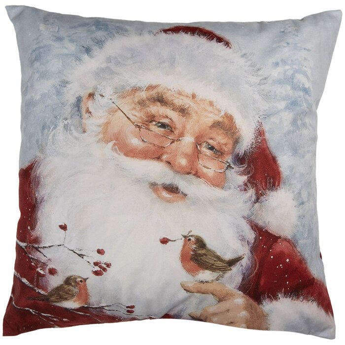 Clayre & Eef KT021.406 Kussenhoes Kerst Design Grijs Rood 45x45 cm