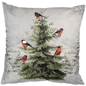 Clayre & Eef KT021.407 Kussenhoes 45x45 cm Wit Groen...