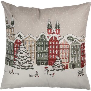 Clayre & Eef KT021.409 Kussenhoes wintermotief beige...