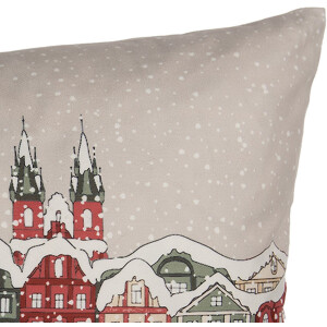 Clayre & Eef KT021.409 Kussenhoes wintermotief beige 45x45 cm