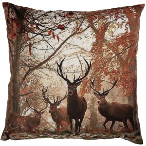 Clayre & Eef kussenhoes hertenmotief bruin oranje...