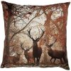 Clayre & Eef kussenhoes hertenmotief bruin oranje 45x45 cm landelijke stijl