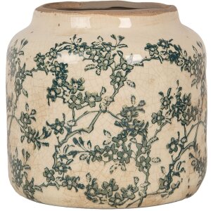 Clayre & Eef Bloempot Beige-Groen Ø16x15cm...