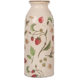 Clayre & Eef 6CE2021 Vaas Beige Rood Ø8x20cm...