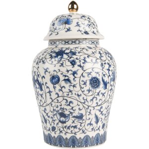 Clayre & Eef 6CE2136 Decoratieve pot met deksel...