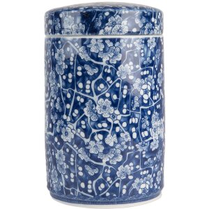 Clayre & Eef 6CE2139 Decoratieve Pot met Deksel Blauw...