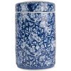 Clayre & Eef 6CE2139 Decoratieve Pot met Deksel Blauw Wit Ø 9x14 cm