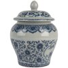 Clayre & Eef 6CE2143 Decoratiepot met deksel Keramiek Grijs Blauw Ø 9x13 cm