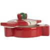 Clayre & Eef 6CE2148 Voorraadpot met deksel Keramisch Rood 14x10x8 cm Landelijke stijl