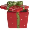Clayre & Eef 6CE2149 Voorraadpot met deksel Rood Groen 9x9x11 cm Landelijke stijl
