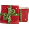 Clayre & Eef 6CE2149 Voorraadpot met deksel Rood Groen 9x9x11 cm Landelijke stijl