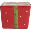 Clayre & Eef 6CE2149 Voorraadpot met deksel Rood Groen 9x9x11 cm Landelijke stijl