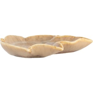 Clayre & Eef 6CE2150 Kom Blad Bruin Keramiek 14x13x2 cm Botanisch