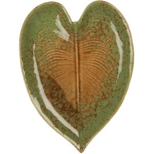 Clayre & Eef 6CE2154 Schaal Blad Groen Bruin 15x11x2...
