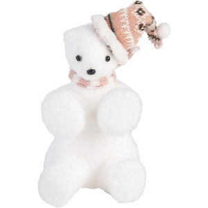Clayre & Eef 66120 Decoratie IJsbeer Wit Roze...