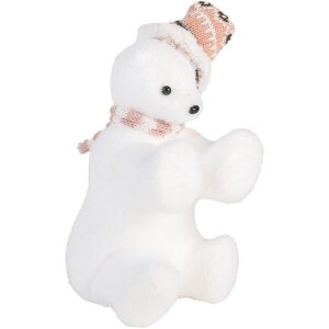 Clayre & Eef 66120 Decoratie IJsbeer Wit Roze...