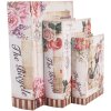 Clayre & Eef 66254 Opbergdoos Set van 3 Retro Vintage Stijl Beige Roze Hout