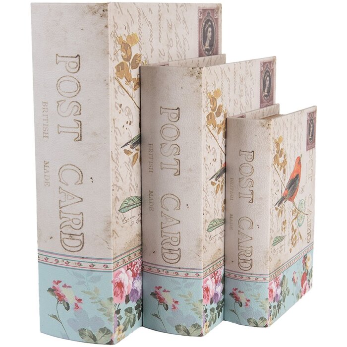 Clayre & Eef 66257 Opbergdoos Set van 3 Antiek Design Beige Vintage