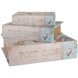 Clayre & Eef 66257 Opbergdoos Set van 3 Antiek Design Beige Vintage