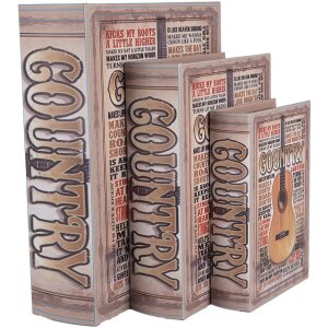 Clayre & Eef 66258 Opbergdoos Set van 3 Retro Vintage...