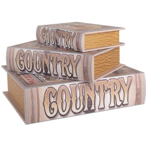 Clayre & Eef 66258 Opbergdoos Set van 3 Retro Vintage Hout Beige Bruin