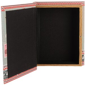 Clayre & Eef 66260 Opbergdoos Set van 3 Houten Blauw Rood Retro Vintage Design