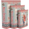 Clayre & Eef 66260 Opbergdoos Set van 3 Houten Blauw Rood Retro Vintage Design