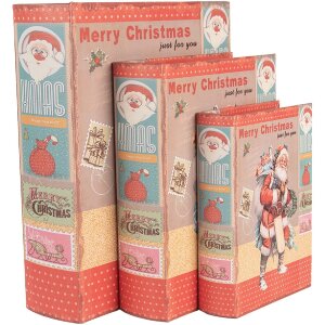 Clayre & Eef opbergdozen set boek design kerst...