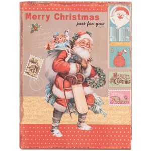 Clayre & Eef opbergdozen set boek design kerst 3-delig hout