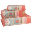 Clayre & Eef opbergdozen set boek design kerst 3-delig hout