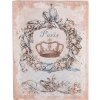 Clayre & Eef Opbergdozen Parijs Set van 3 Beige Blauw Vintage Boeken