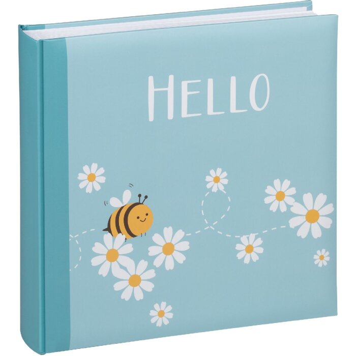 Walther kinderalbum Hello Bee Blauw 26x25 cm 50 paginas glasfolie beschermvellen