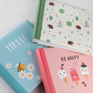 Walther kinderalbum Hello Bee Blauw 26x25 cm 50 paginas glasfolie beschermvellen