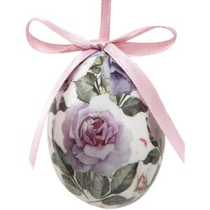 Clayre & Eef 65903 Decoratie hanger eierset 12 Ø 4x5 cm pastelkleuren vintage stijl