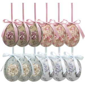 Clayre & Eef 65905 Decoratie hang eieren set 12...
