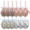 Clayre & Eef 65905 Decoratie hang eieren set 12 vintage look Ø 4x5 cm