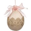 Clayre & Eef 65918 Hangende Ei-decoratie Beige Ø 11x14 cm Textiel Plastic